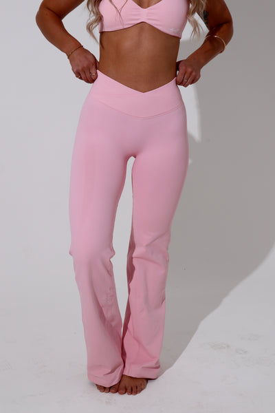 Worthy Cross Over Flares - Baby Pink