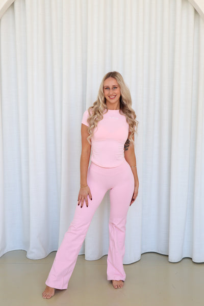 Worthy Cross Over Flares - Baby Pink